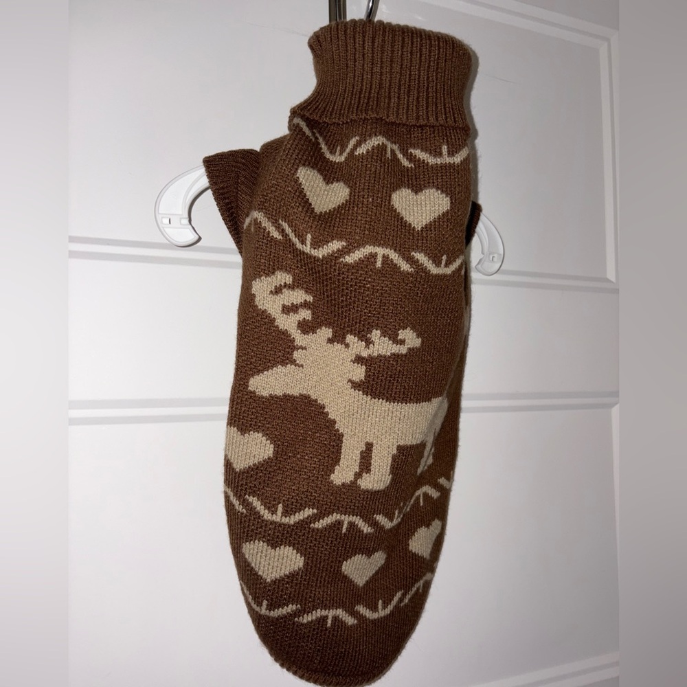 NWOT Nobby Brown Reindeer Pattern Small Dog Sweater - Picture 8 of 16